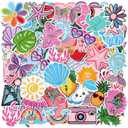 Lyrow 72 Pcs Summer Iron on Patches Hawaii Beach Embroidered Patches Cute Sea Animal Sew on Applique Decorative for Trucker Hat Backpacks Clothes, 36 Styles