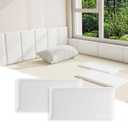 3D Anti-Collision Wall Padding for Kids, White Peel and Stick Headboard Pack of 4 Panels Sized 7.8" x 15.7", Self-Adhesive Panels for Bedroom/Living Room Upholstered Wall