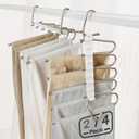 4packs Pants Hangers Space Saving Metal Closet Organizer,Clothes Pant Jean Hangers,Anti-Slip Design,Closet Organizers and Storage for Skirts Scarf Legging