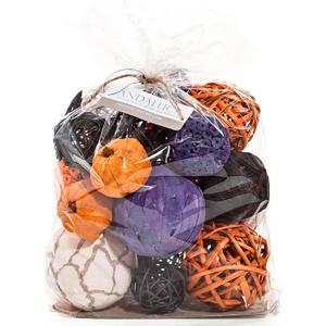 ANDALUCA Large Decorative Halloween Fall Vase Filler Bag with Orbs, Balls (Purple Orange)