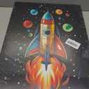 3pcs Nursery Astronaut Canvas Wall Art Abstract Colorful Galaxy Spaceman Paintings Pictures Wall Decor Planets Cosmos Rocket Posters Prints Artwork for Boys Room Kids Room Classroom Home Decoration