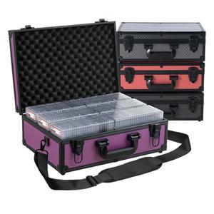 Graded Card Storage Box – Holds 155+ Graded Cards or 700+ Top Loaders - Aluminum Alloy Trading Cards Case, Sports Card Storage Box with Lock, Fits PSA, CSG, BGS (XL Purple)