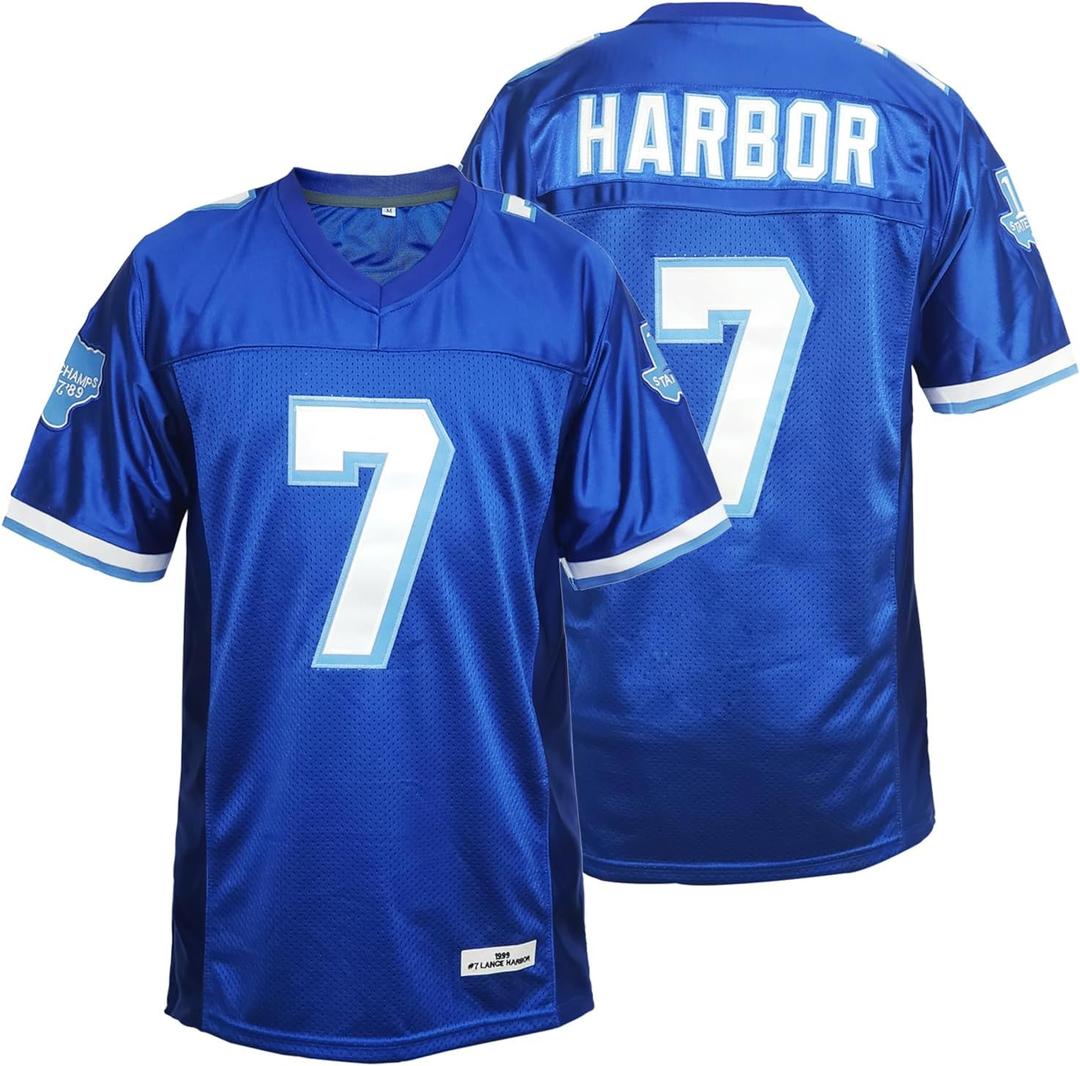 Men Jonathan Moxon 4 Lance Harbor 7 Billy Bob 69 Tweeder 82 West Canaan Football Jersey Sewn Hip Hop Shirts (Medium)