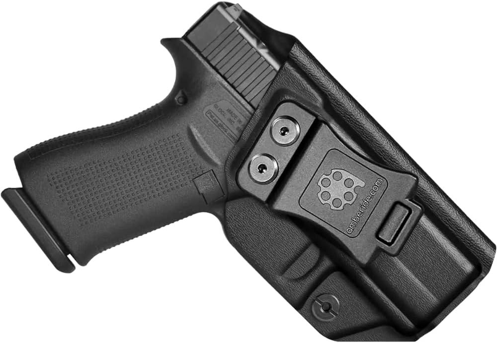 Amberide KYDEX Holsters for Glock 43/43X & 43X MOS | Adjustable Cant | Inside & Outside Waistband Concealed Carry Options | IWB & OWB for Ultimate Comfort & Stability (Right Hand Draw)