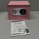 OUSURO Small Safe Box  Home Safe for Money Jewelry Documents, Solid Lock Box, Mini Security Box with Digital Electronic Security Keypad for Home Office Hotel (Pink)