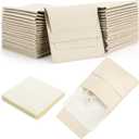 120 Pcs Microfiber Jewelry Pouch 8x8cm Packaging Bag Luxury Gift Fixed Strap Envelope Style Packaging with Cleaning Cloth(Beige)