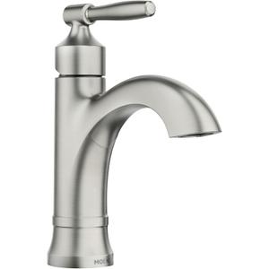 Moen Halle Spot Resist Brushed Nickel One-Handle Single Hole Bathroom Sink Faucet with Optional Deckplate, 84970SRN