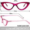 Yogo Vision Reading Glasses Readers for Women Cateye Eyeglasses and Light Spring Hinge Frame, 2.0 x