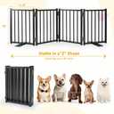 Free Standing Small Dog Gate Indoor, Short Foldable Dog Gate for Stairs, 4 Panels Black Free Standing Short Width 48in Height 16in Expandable Dog Gate Indoor Metal Recycled Material