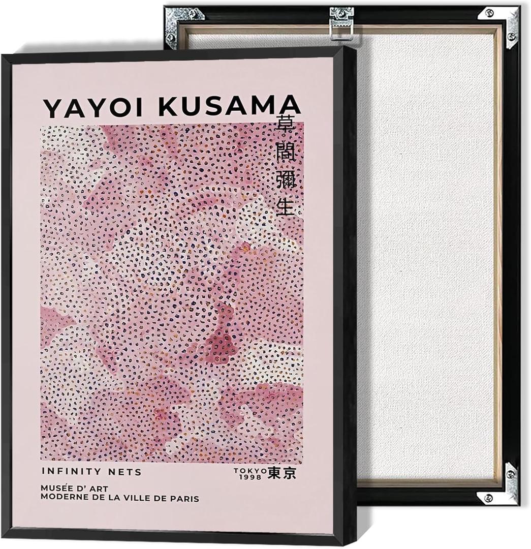 Vintage Inspired Blush Pink Poster Tokyo 1998 Infinity Net Canvas Wall Art Museed'Art Moderne De La Ville De Paris Prints Painting For Home Bedroom Dorm Wall Decor 12x16in Unframed