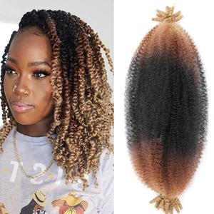 Springy Afro Twist Hair 14inch Marley Twist Braiding Hair 8 Packs Pre Separated Wrapping Hair for Soft Locs Kinky Twist Crochet Hair for Women (1B3027, 14Inch (Pack of 8)