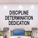 5 x Inspirational Quotes Wall Stickers for Office: Motivational Gym School Classroom Garage Bedroom Vinyl Art Wall Decals - Discipline Determination Dedication 21" X 11" (Small)