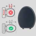 Elongated Toilet Seat Wood Toilet Seat Prevent Shifting with Zinc Alloy Hinges American Standard Size Toilet Seat Easy to Install also Easy to Clean(Elongated,Navy Black Blue)