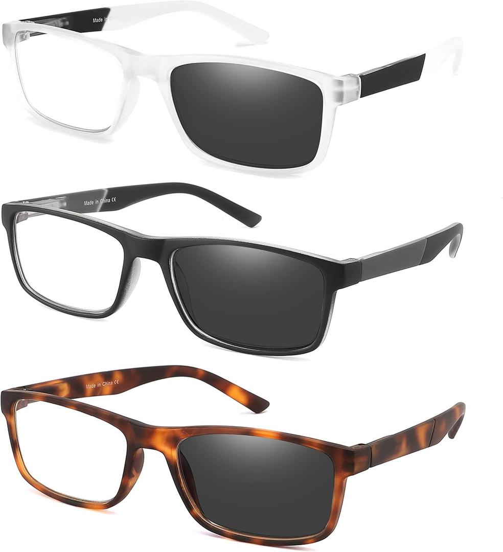 Blue Light Blocking Reading Glasses 3 Pack photochromic Readers for Women Men,Anti Glare UV Ray Filter Eyeglasses (3pack-mix, 1.50)