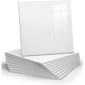 10pcs Marble Peel and Stick Backsplash Waterproof Washroom Wall Panels, Peel and Stick Tile, PVC Foam Wall Panels for Kitchen,Pure White,Slightly Yellowish(Not Real Tile,11.8" x 11.8")