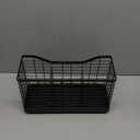 Utensil Holder for Kitchen Counter, Large Stainless Steel Cooking Organizer with 4 Compartments for Kitchen Countertop, Silverware, Forks, Knives, Spoons, Cooking Tools, Cutlery Storage Rack (15.7"Lx4.3"Wx7.4"H, Black)