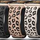 3 Pack Leopard Engraved Bands Compatible with Apple Watch Band 41mm 40mm 38mm 42mm 44mm 45mm 46mm 49mm Women, Soft Silicone Cheetah Embossed Sport Strap for iWatch Series 10 9 8 7 6 5 4 3 2 1 Ultra