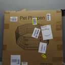 Dog Pen Pet Playpen Dog Fence Indoor Foldable Metal Wire Exercise Puppy Play Yard Pet Enclosure Indoor Outdoor 8 Panels 24 Inch with Bottom Pad/Top Cover (Black with Bottom pad)