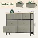 Fabric Dresser for Bedroom with 7 Drawers, Chest of Drawers, 11.8"D x 39.3"W x 31.6"H