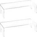 Frcctre 2 Pack Acrylic Display Risers, 5mm Thick Clear Display Risers Stand Acrylic Showcase Fixtures Shelf for Dessert Cupcake Figures Toys Cosmetics Perfume- 12"x5"x3.3"