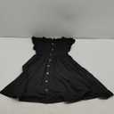 Lamilus Women's Casual Summer Dresses 2025 Ruffle Sleeves V-Neck Button Down Midi Swing Party Dress, Size Large