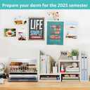 Desktop File Organizer Desk Organizer Shelf - White Office Organization Shelves for Top of Desk Organizers and Accessories Corner Bookshelf Table Top Shelving Small Hutch Decorations for Women Office