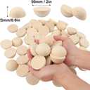 90 PCS 2 Inch Half Wood Balls, Split Wood Balls, Unfinished Natural Half Wooden Ball, 2 Inch Round Split Wooden Beads for DIY Crafts, Jewelry, and Home Decor