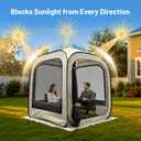 5.6x5.6ft Screen House Tent with Convertible Privacy Panels, Mosquito Net Shelter for Patio Backyard Camping, Ventilated Outdoor Gazebo with Shade Panels, Stakes & Guy Ropes Included