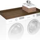 Furinno RAVEL Washer Dryer Countertop, Washing Machine Topper, with Edge Rails, Anti Slip Pads, 27.5 D x 54 W, for Laundry Room Organization and Storage, Modern Walnut