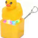 Duck Fidget Keychain Clicker Toy, Duck Quacking Keychain Adult Anxiety Relief Toy with Colorful Light & Sound, Fun Adults Keyboard Clicker for Stress Relief & Quiet Play & Entertainment