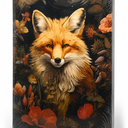 Magical Forest Animal Canvas Wall Art Flowers And Wild Animals Prints Wall Decor Dark Cottagecore Posters Gothic Vintage Botanical Floral Painting Picture Nature Room Decor Bedroom Decoration Framed, 12x16 Inches