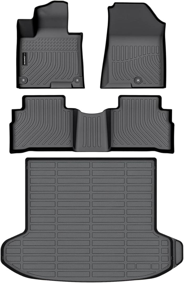 Auxko All Weather Floor Mats Cargo Liner Fit for Kia Sportage Gasoline 2023 2024 2025 TPE Rubber Liners Accessories All Season Odorless Anti-Slip Floor Mats Cargo Liner
