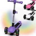 Elecorange T200/T500 Balance Electric Scooter for Kids Age 4-9, 2 Types Front Wheels, Electric Horn, Full Body Lights Up, Wide Deck, 5Mph Safe Speed, 70min Riding, Foldable Kick Scooter Boys & Girl