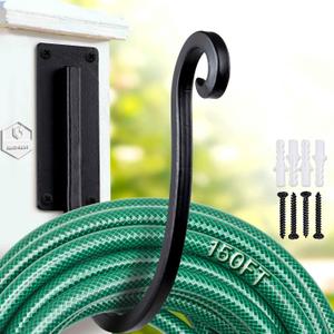 Garden Hose Holder Outside: Wall Mount Water Hose Holder - 8Inch Heavy Duty Garden Water Hose Hanger for Outside Hose Storage