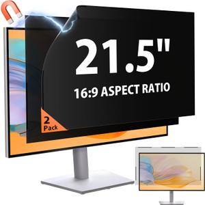 [2 Pack] 21.5 In 16:9 Magnetic Privacy Screen Filter for Frameless Monitor