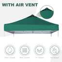 Forest Green Commercial Replacement Canopy Top for 10x10 Straight Leg Pop Up Canopy Tent with Air Vent