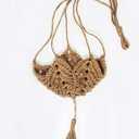 Jute Crochet 30 inch Long Indoor Plant Hanger for 3-inch to 12-inch Pots, Star Hanging Planter Macrame Plant Holder Rope plant Hanger Wall Planter Boho Home Decor Indoor Hook Wall Hanging (Pack of 2)