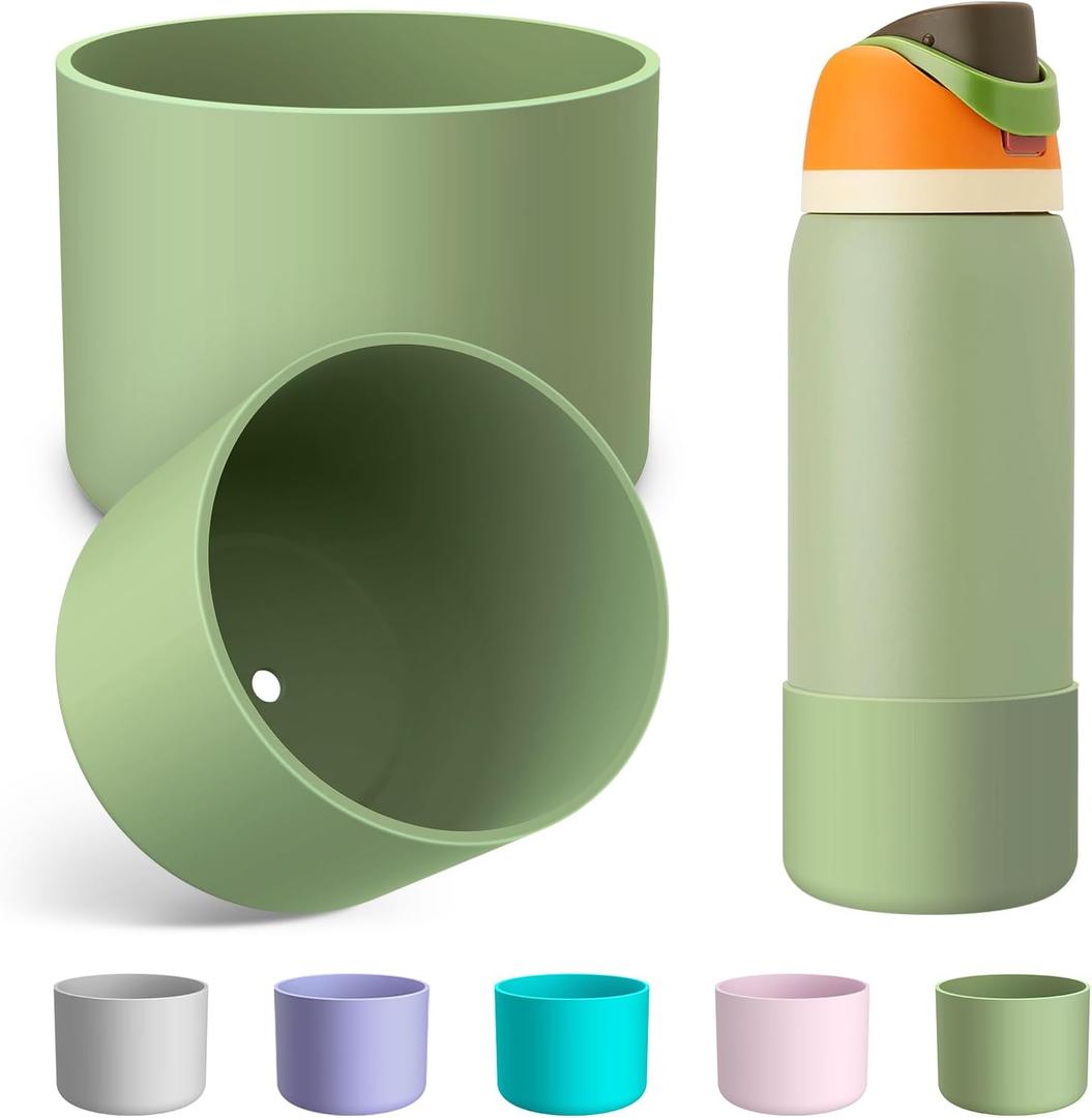 2 x 2PCS Silicone Water Bottle Boot for Owala 24oz 32oz 40oz, Anti-Slip Protective Sleeve Bottom Bumper Protector for FreeSip, Twist, and Flip Stainless Steel Water Bottles (Mint)