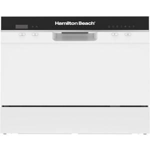 HAMILTON BEACH Counter Top Dishwasher, 6 Place Settings, Portable, White