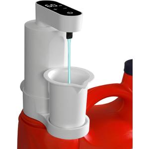 Electric Laundry Detergent Dispenser, 2000mAh USBC Rechargeable Laundry Soap Dispenser Pump, 1575 ml OnePress Dose, NoSpill for Liquid Detergent Containers, Laundry Organization(White)