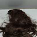 Long Brown Wig with Bangs Human Hair - Straight Wig 100% Virgin Remy Hair Curly Wigs for White Black Women Natural Looking Hair Replacement Wigs