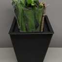 GarveeLife 16 in Tall Planters Set of 2, OutdoorIndoor Black Planter Pots, High Front Porch Planter Pots with Drainage HolesWater Level MonitorInner Bucket, Automatic Watering,Black