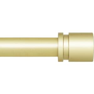 Curtain Rods for Windows 16 to 144 Inches Adjustable Length 1 Inch Diameter Window Curtain Rod with Aluminium Finials, Warm Gold
