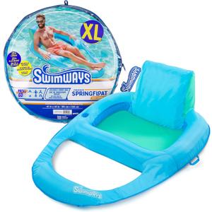 SwimWays Spring Float Premium XL Recliner Chair, Inflatable Pool Floats Adult with Fast Inflation, 25% Larger Than Recliner, Supports Up to 300 lbs