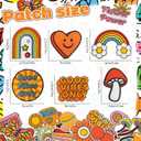 32Pcs Hippie Iron On or Sew On Patches, Embroidered Patch for Jeans, Jackets, Hats, Bags, Backpacks, Clothing