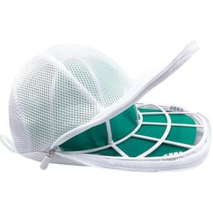 Hat Washer Cage for Washing Machine, Cap Washer with Mesh Bags Baseball Caps Cleaner/Cleaning Protector Cage (1 Pack White)