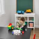 FIVEDAOGANG Small Friction Powered Garbage Truck Toys Set, Includes Front Load Dumpster, 4 Trash Bins and Trash Learning Cards for Kids