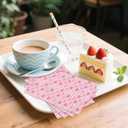 200 Pcs Pink Bow Napkins Pink and White Checkered Napkins Bow Disposable Hand Towels for Bathroom Gingham Baby Shower Napkin Disposable Decorative Bows Cocktail Napkin Birthday Wedding Party Decor