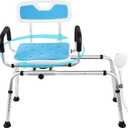 Sliding Shower Chair Tub Transfer Bench with Swivel Seat-Adjustable Height, Padded Armrests & Non-Slip Feet - Shower Chair for Inside Tub, Ideal for Seniors & Disabled (20"D x35"W x(31-36)"H)