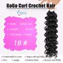 7 Packs GoGo Curl Crochet Hair 16 Inch Short Curly Crochet Hair for Women Deep Wave Beach Curl Crochet Braids Synthetic Braiding Hair Extensions(16 Inch, #1B)